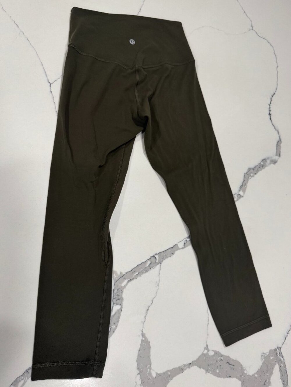 lululemon High Rise Crop Leggings Size 4 Dark Olive Green Color